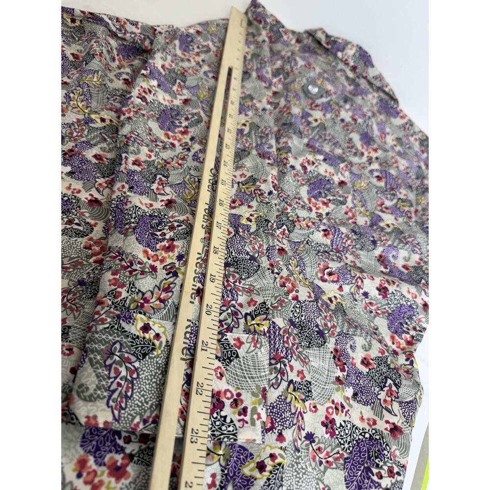 NWT Cj Banks Womens Purple Paisley Floral Long Sleeve ButtonUp Shirt 14W X - Picture 11 of 11